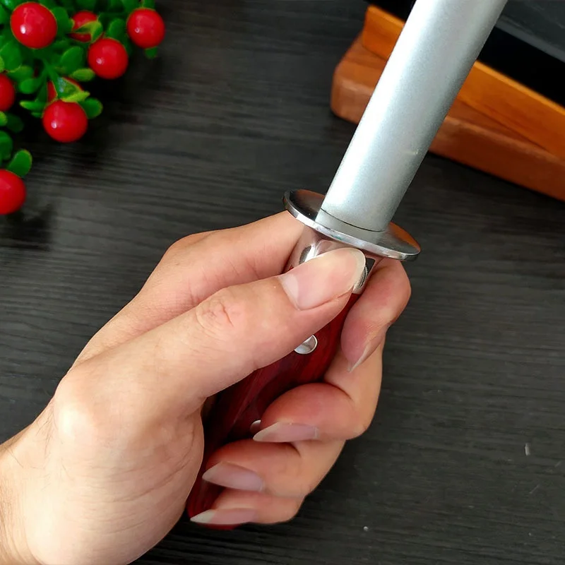 Углеродистая сталь алмазный порошок нож точилка стержень хонинговальная с деревянной ручкой