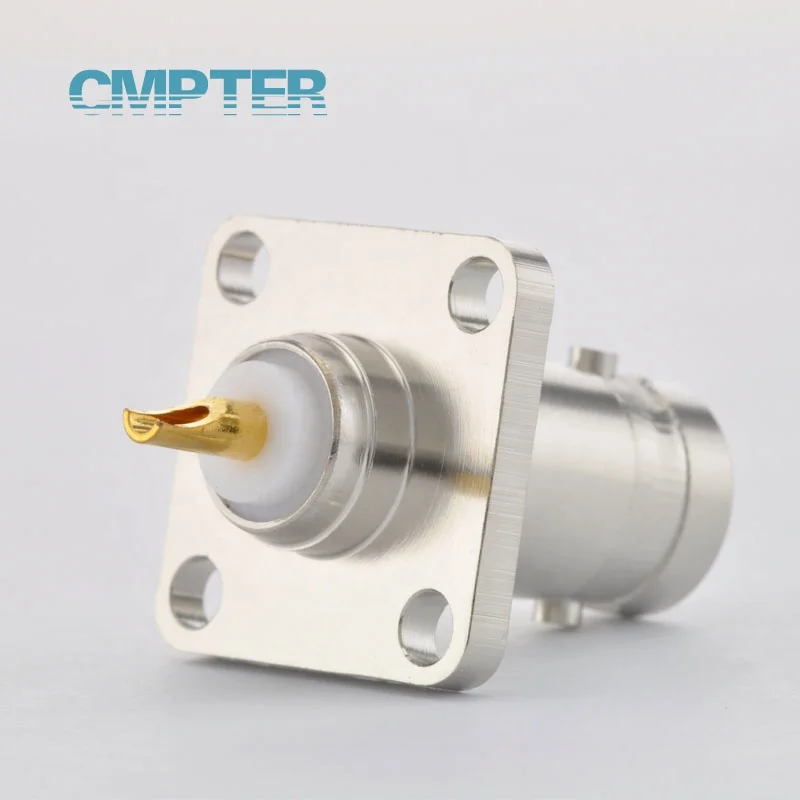 BNC Female jack connector 4 Hole Flange Receptacle with Solder Cup DC to 4GHz, BNC connector