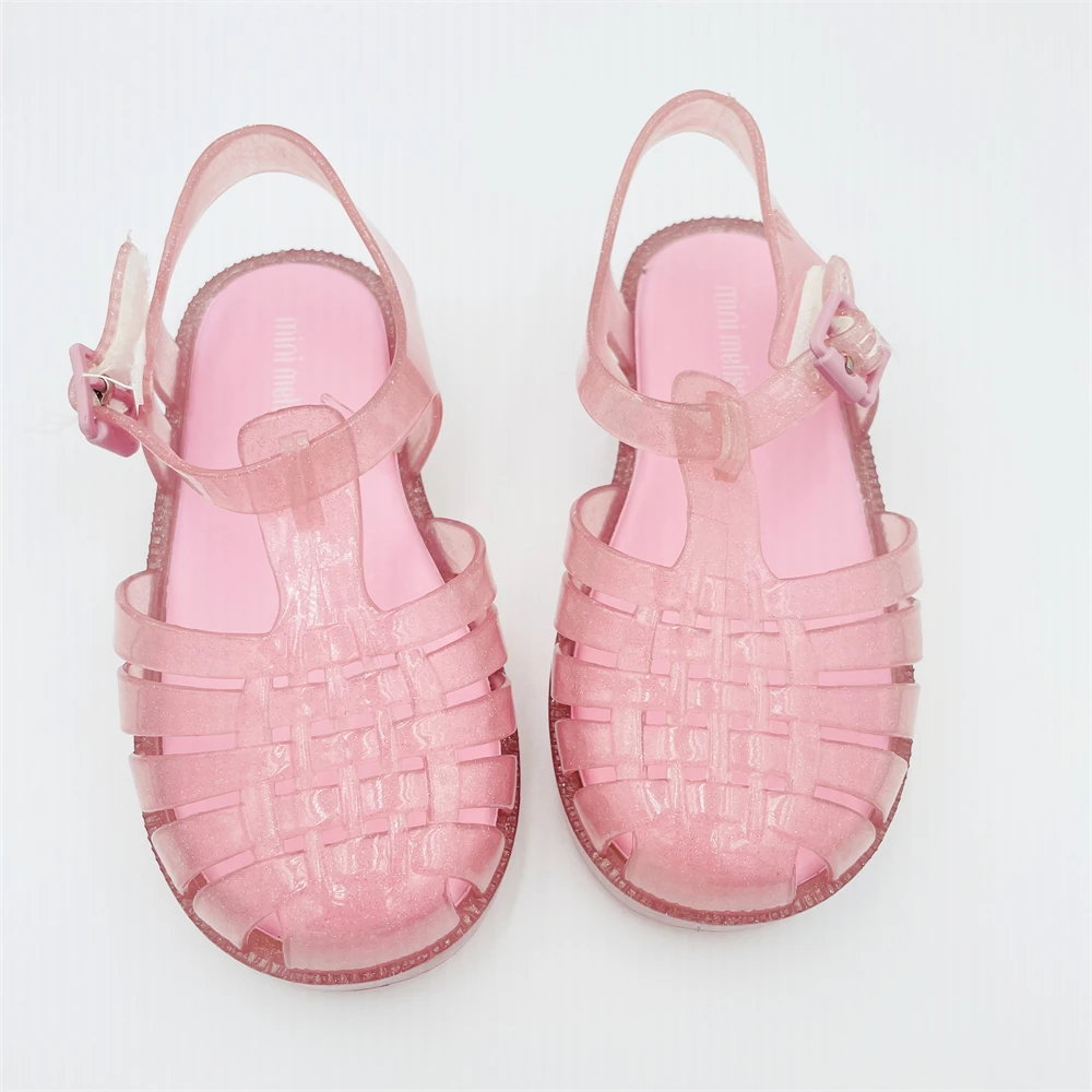 Летние Нескользящие модные детские сандалии в римском стиле, детские сандалии-желе с кристаллами, новинка 2021