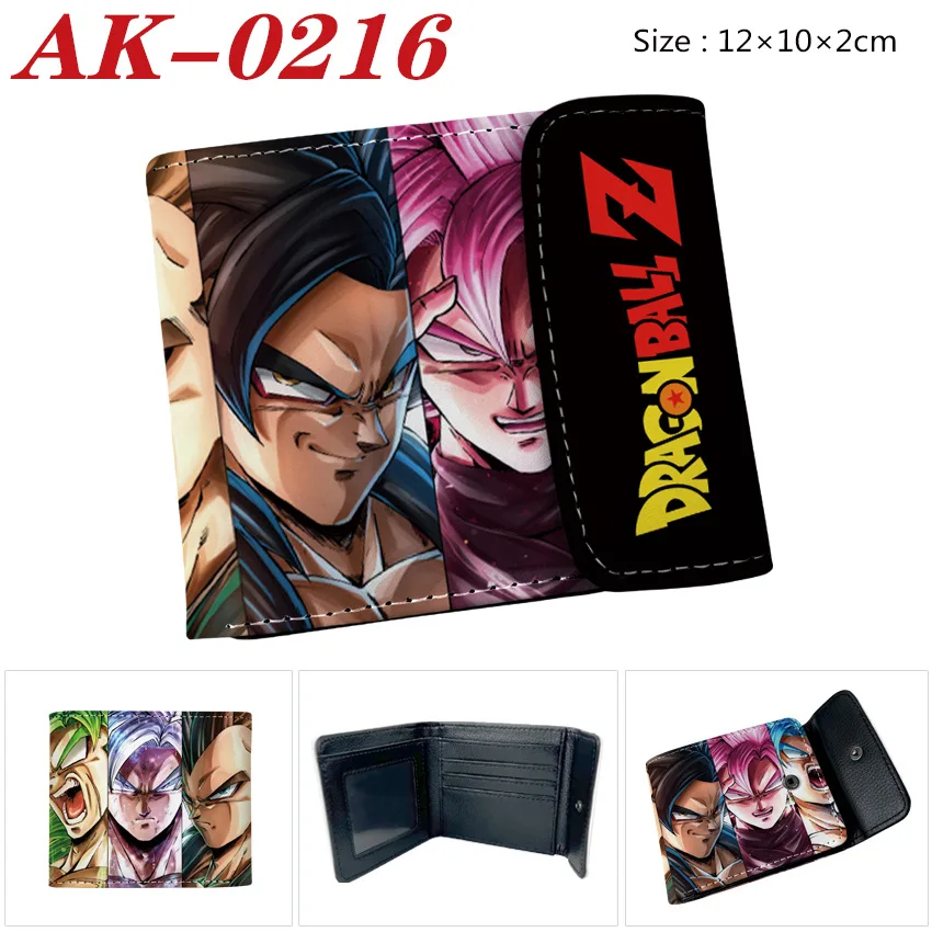 Wholesale Anime Peripherals Super Saiyan Son Goku Colorful Pu Leather Short Wallet