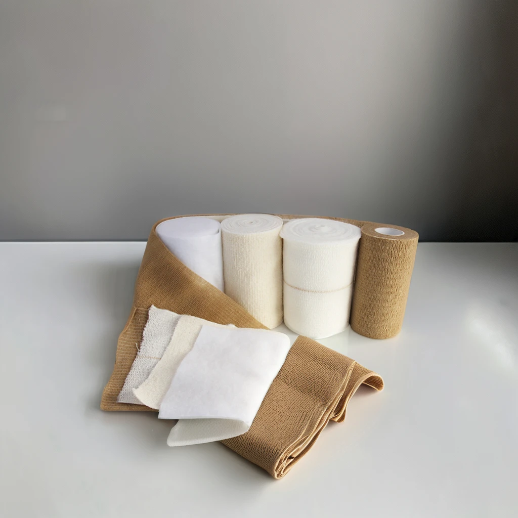 10cm 4-Layer Elastic Compression Bandage on Knee CE Certified 100% Cotton Cohesive Elastic Bandage Wrap Recovery High Quality