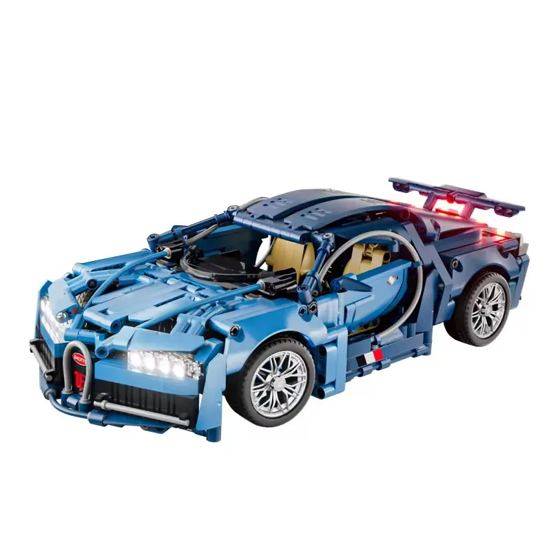 Toylinx 89119 Blue Hypercar Racing Car Technical Building Blocks Assemble Vehicle Toys Lights Gift Boys Made Durable Plastic