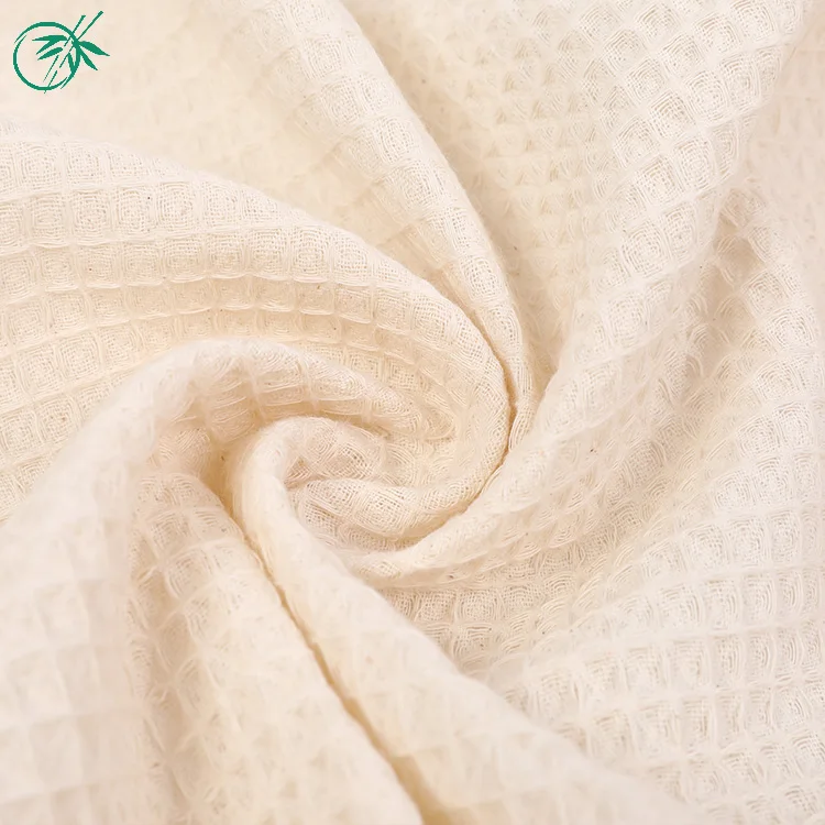 China products eco friendly dyed solid 100% cotton cloth waffle fabric raw cotton fabric