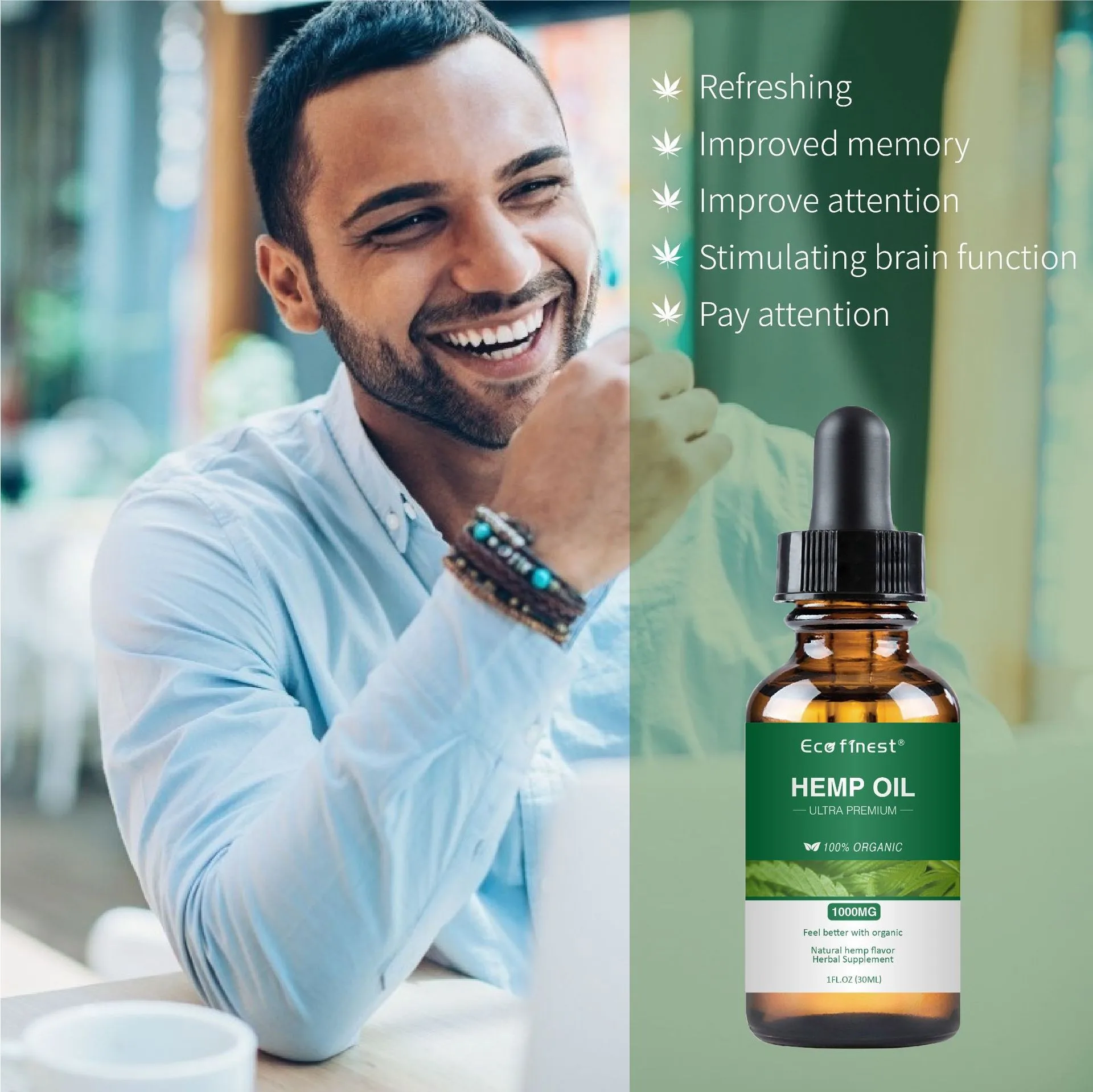 Organic Skin Care Hemp Oil Extract 100% Organic Refre-shing Improved Memory Attention Sleep Hemp Seed Oil