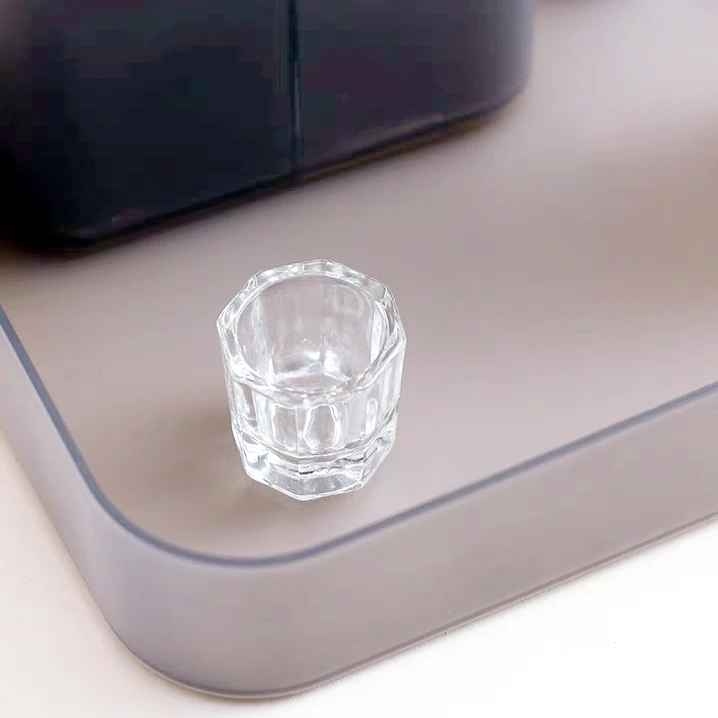 Wholesale crystal glass cup for nail art brush clean nail polish UV gel paint brush cleaner cup