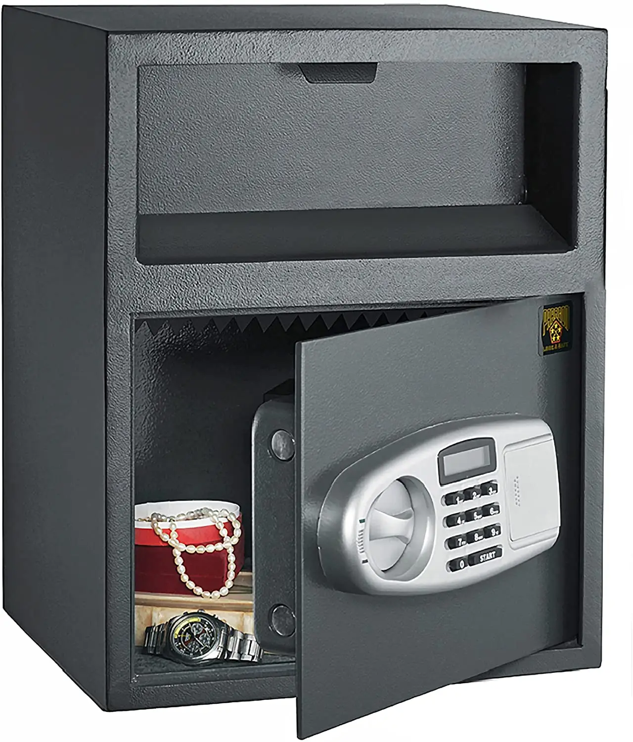 SAFE Digital Depository Safe  Electronic Drop Box with Keypad 2 Manual Override Keys  Deposit Cash Easily