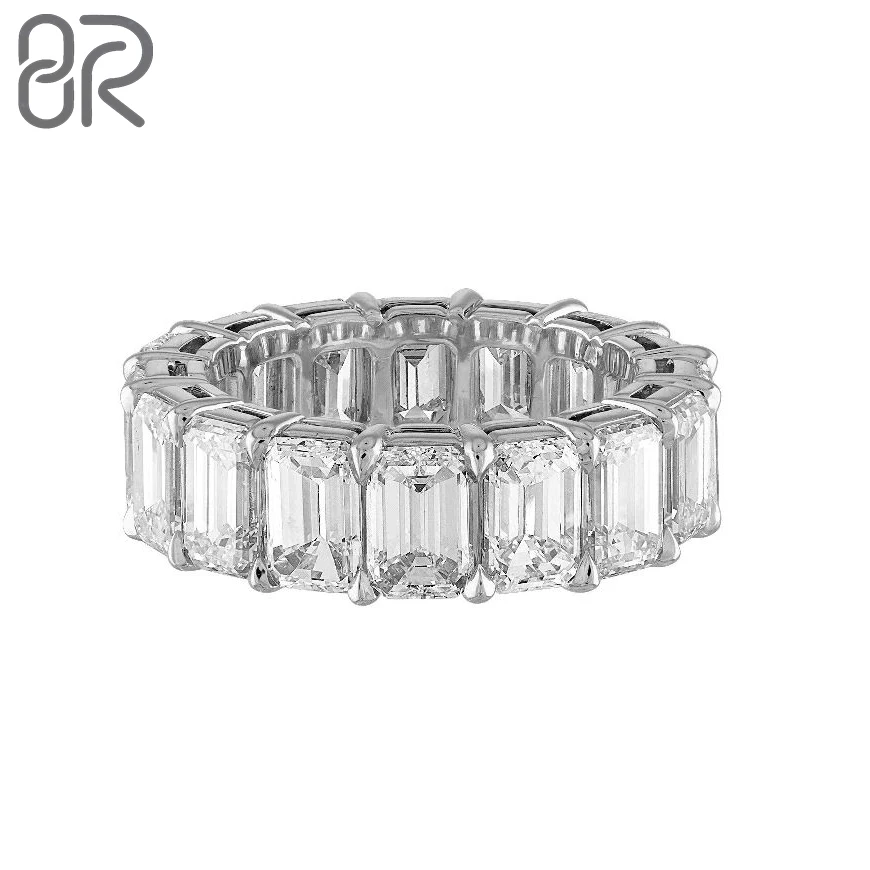 GIA IGI Certificate Lab Grown Diamond Engagement Ring Cvd Hpht Ice Out Emerald Cut 14K Solid Gold Fine Jewelry Wedding Rings