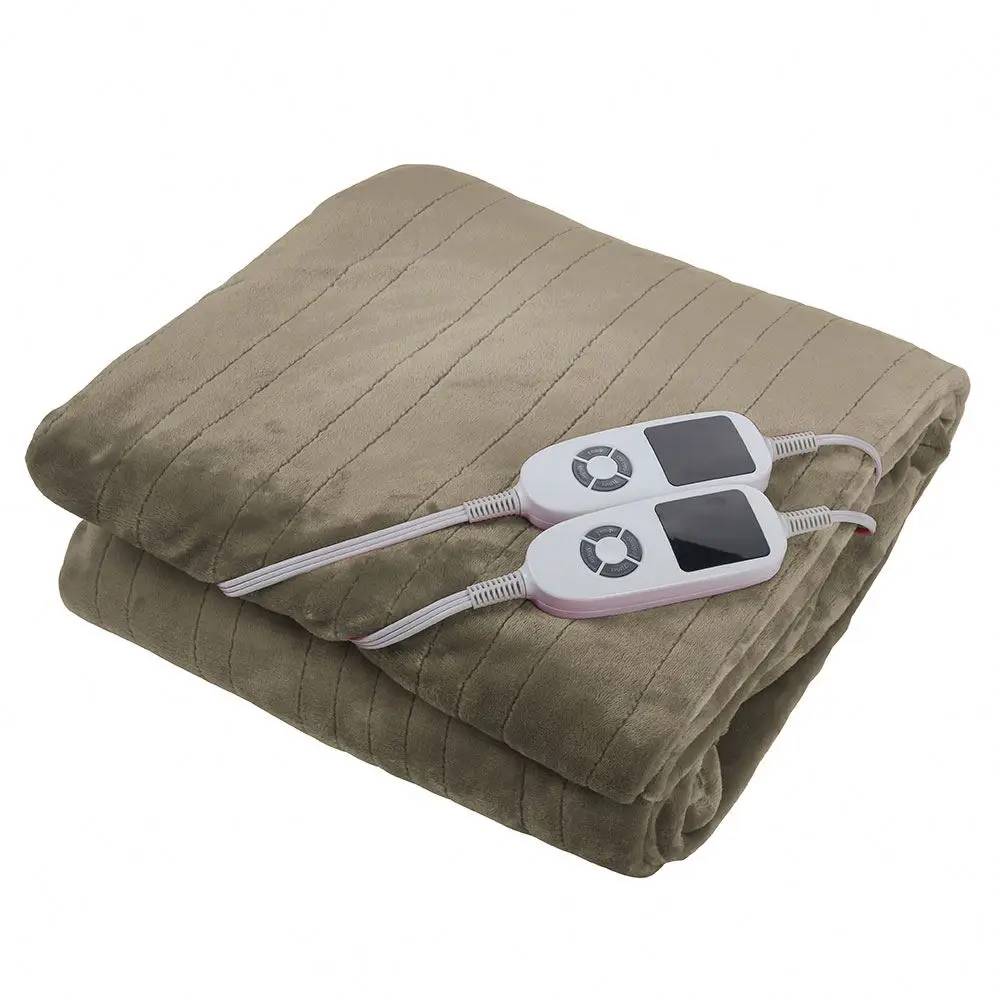Professional Manufacturer Competitive Price Grey Flannel Electric Heated Throw Blanket