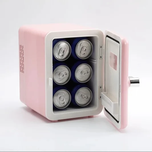 Fashion Different Color 4 Liter Small Fridge Use For Camping Home Portable Round Handle Mini Refrigerator