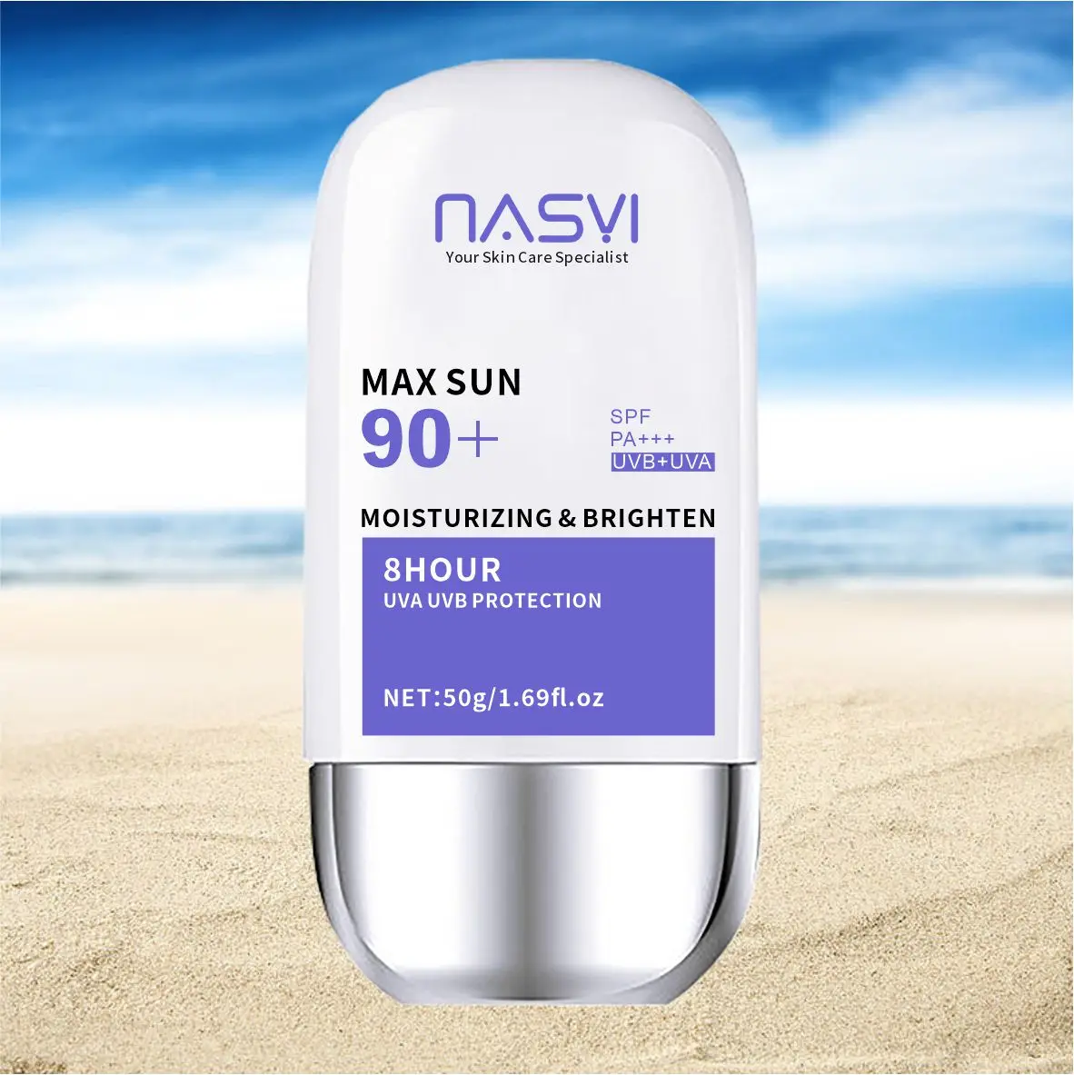 Natural Plant Extract Beauty Skin Care Facial Sunscreen Cream Spf 90 Oil Free Radical Scavenger Anti Oxidant UVA/UVB Sunblock