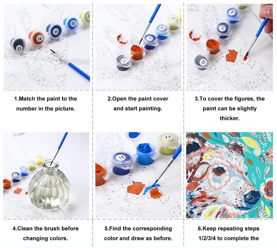 ML- YH004 Wholesale Factory Animal Flower landscape abstract painting Adults Kids Beginner On Canvas DIY oil painting by number