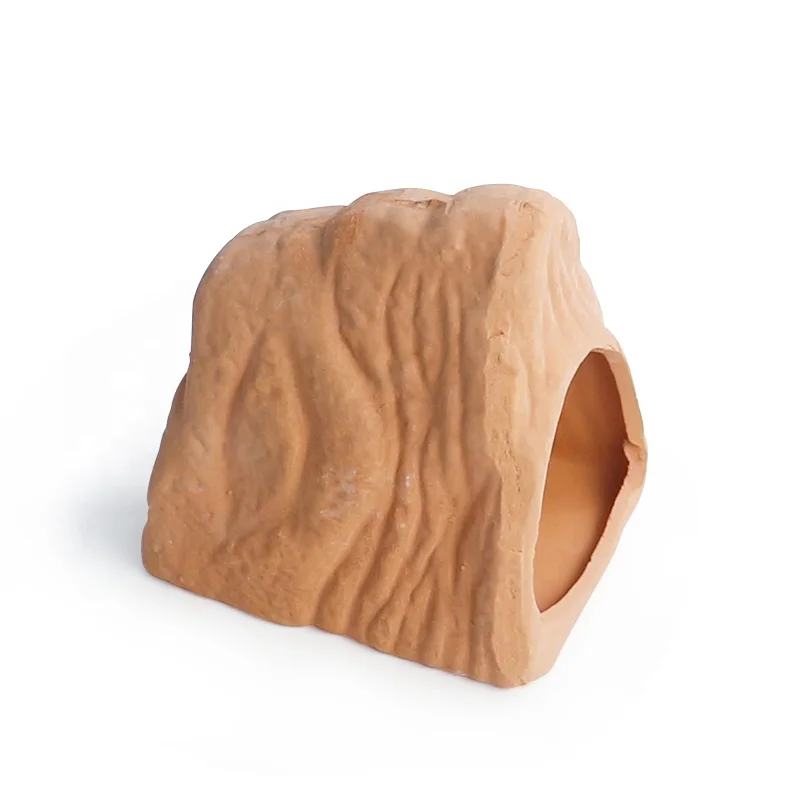 Hot Sales Small Terracotta Mountain-Shaped Aquarium Accessory Customized Ceramic Breeding Cave for Shrimp Fish for Home Use