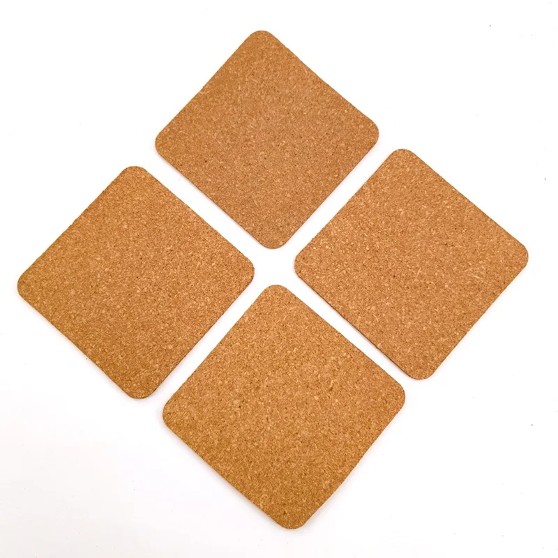 2022 Most Popular Square blank cork coaster 10 x 10 cork coaster square set of 6pcs