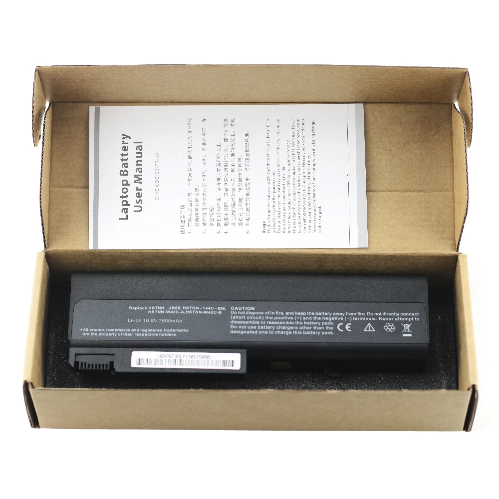 
High quality replacement laptop battery for HP HSTNN-UB68 HSTNN-W42C 451085-141 6530B 6735B 6600 mAh 9-Cell 
