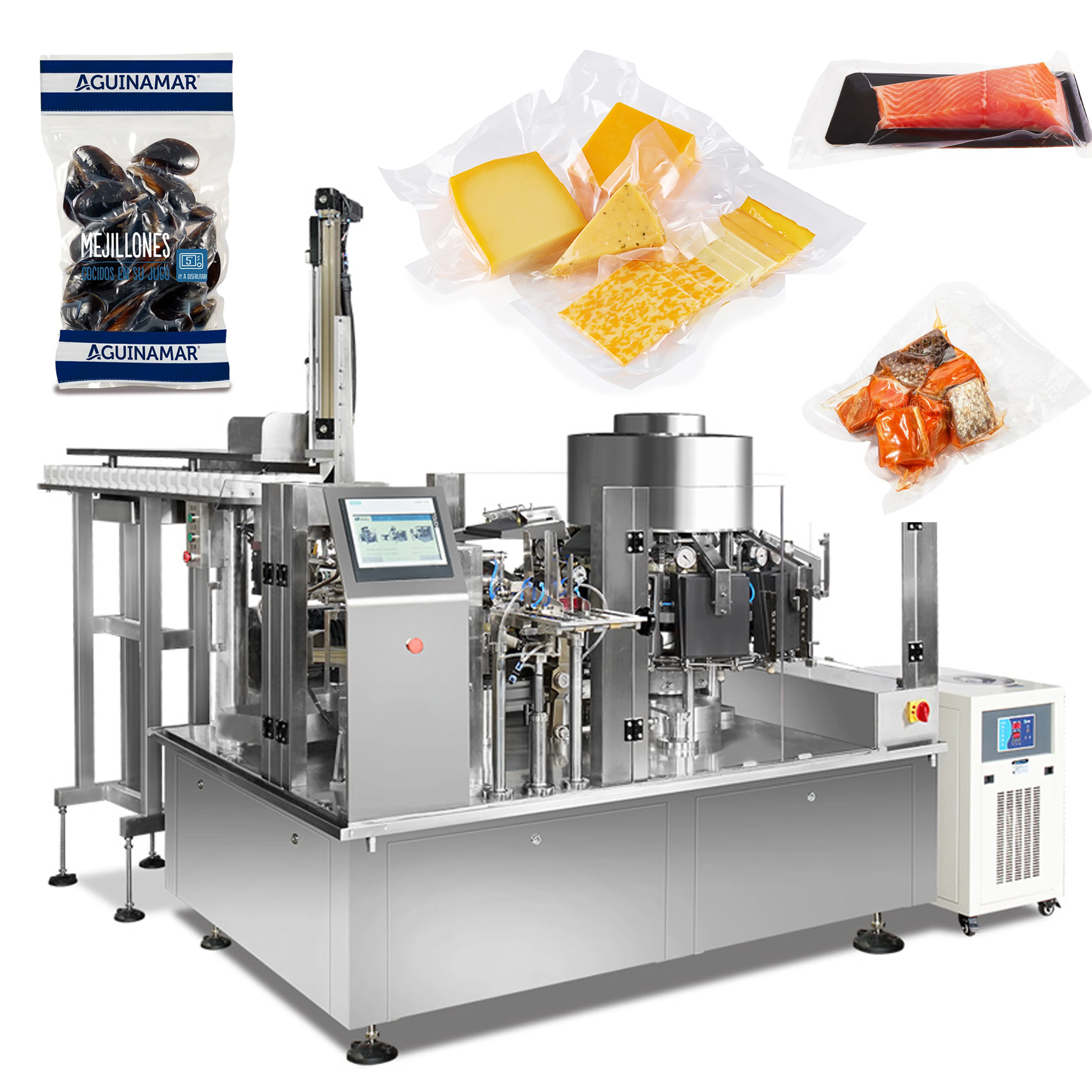 Automatic Vaccum Raisin Corn Saffron Cheese Food Peanuts Sea Food Nitrogen Filled Dates Meat Vaccum Sealing Machine