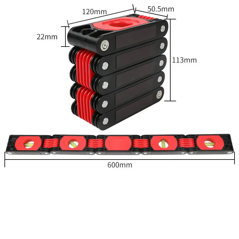 Multi-Function Foldable Level Meter 36-72cm Multi-Angle Measurement Woodworking Tools Pipes Stairs Corners Folding