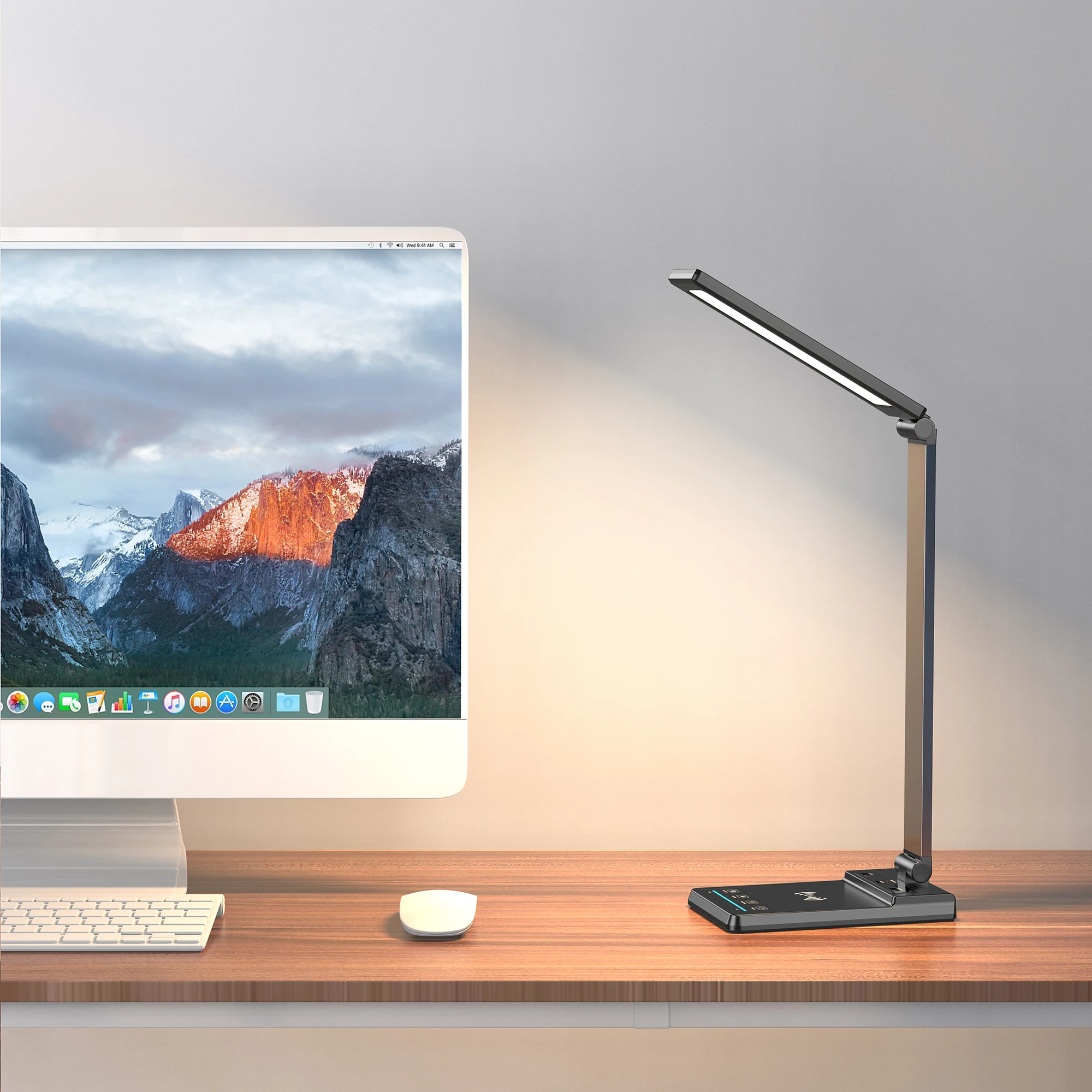 LED Table Desk Lamp QI Wireless Charging Creative Eye Protection Multi-Function Reading Light For Mobile Phone Charge