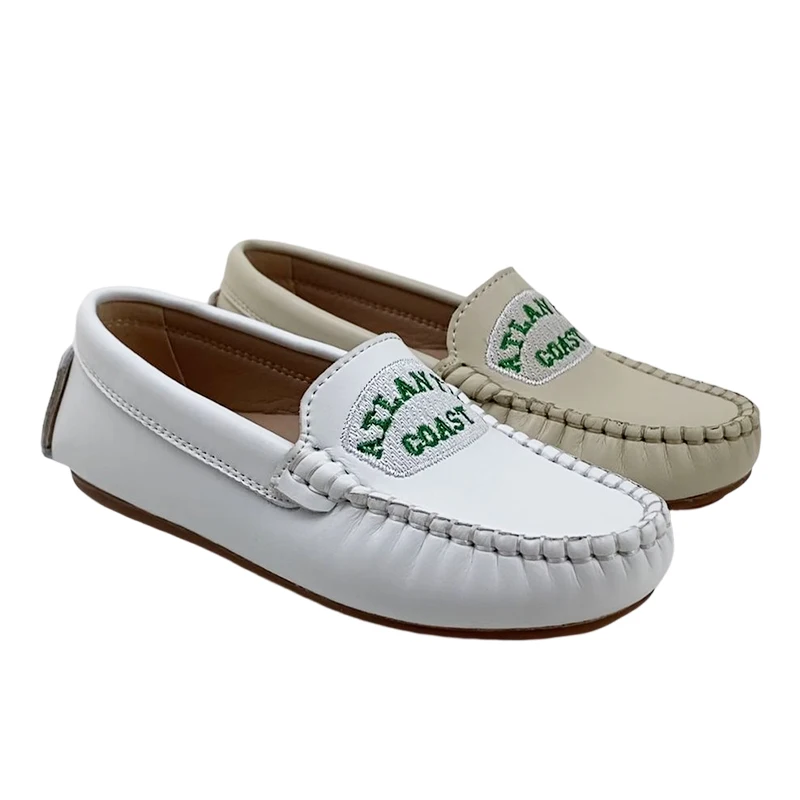 Baby Boy Leather Shoes Kids Casual Flats Children Flat Shoes 7 to 8 years White Summer Gril Moccasin Shoes