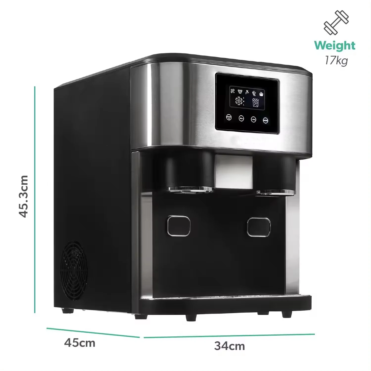 Ice Making Machine Automatic 18kg Mini Small Countertop Crusher Pellet Nugget Portable Ice Maker For Home Office