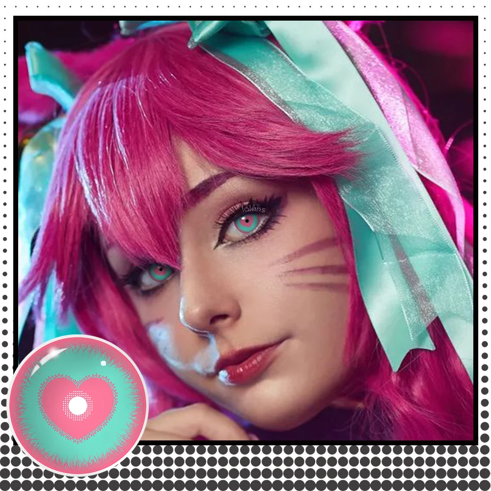 Lalens Wholesale Anime Cosplay Colored Contact Lenses Half Yearly Prescription Halloween Color Blind Contact Lenses