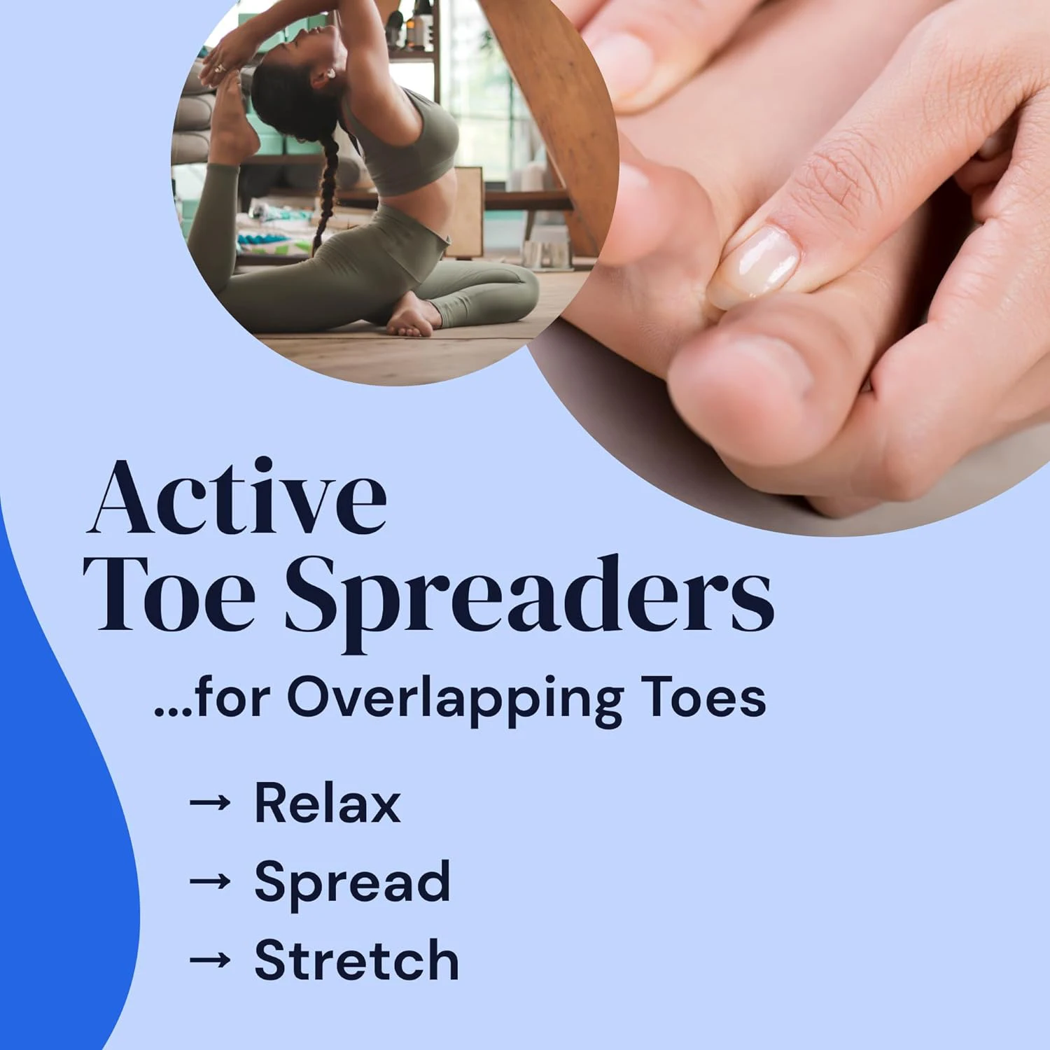 Toe Spacers Toe Separators for Overlapping Toes - Improved Silicone Bunion One-size for Women & Men