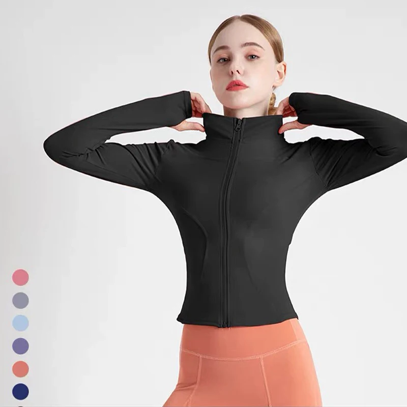 2023 New sports coat fitness yoga clothing female tight outdoor jogging long -sleeve fitness&yoga wear