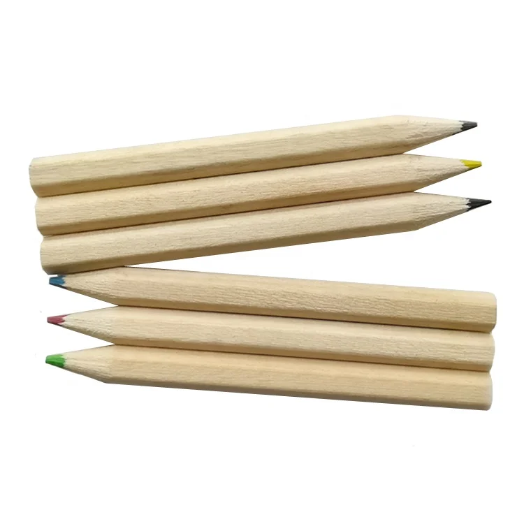 Factory 18 Years Free Sample Natural Wood School Supply Mini Color Pencil Set