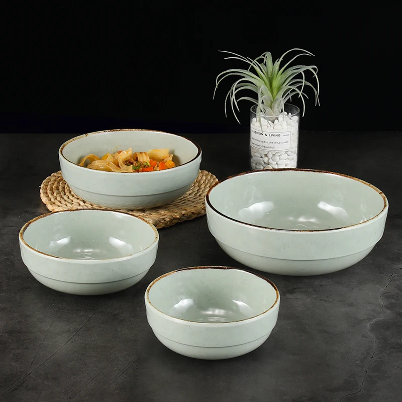 Noodle Bowl Melamine Reusable Plastic Tableware Full Dinnerware Set Manufacturer Plato Melamina Rice Bowl