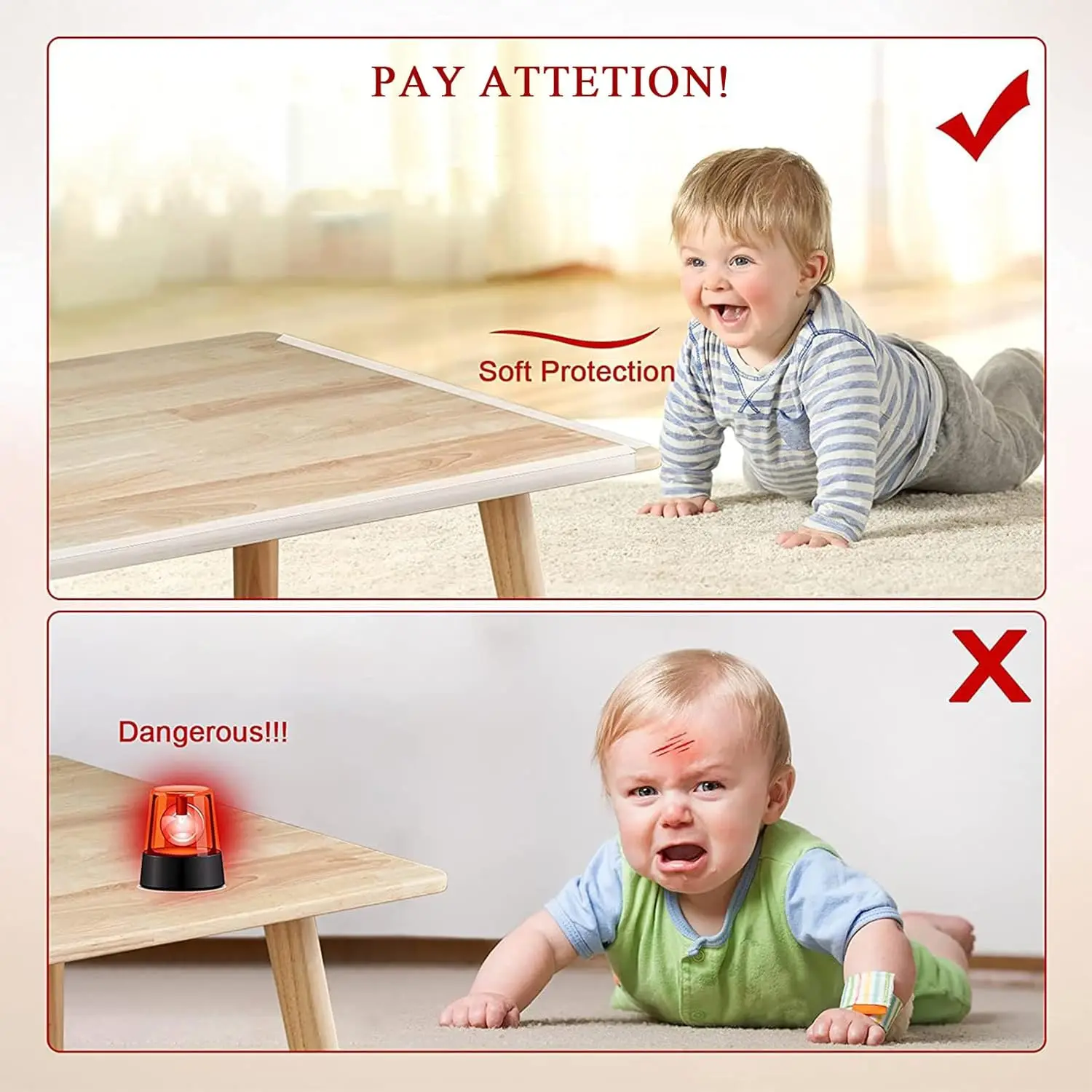Transparent PVC Adhesive Safety Edge Strip Angle Protection for Furniture & Table Corners Baby-Safe Corner Bumper