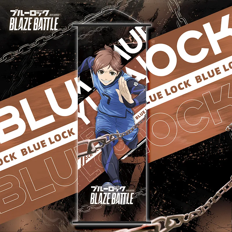 70*25cm BLUE LOCK Chigiri Hyoma Isagi Yoichi Character Art Anime Banner Wall Scroll Hanging Poster