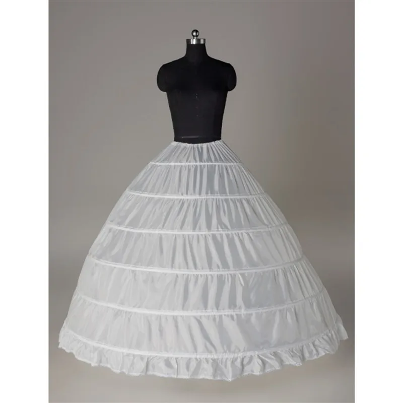 Hot Sale Cheap Bridal Dress Petticoat Wedding Accessories Bridal 6 Hoop Panniers Long Underskirt Skirt Slip Petticoat