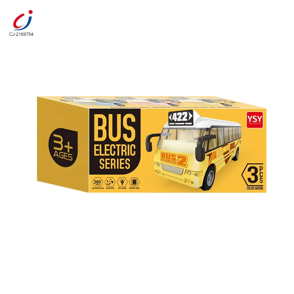 Chengji Juguetes Cheap Price Kids Flashing Light Vehicle Universal Electric Plastic Education School Bus Toy