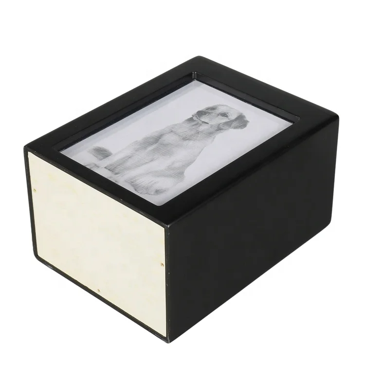 OEM/ ODM Cremation Memorial Urns for Pet Ashes Wooden Picture Frame Urns Box for Animal