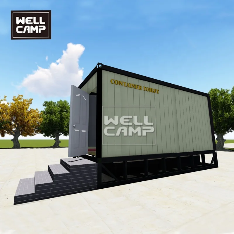 Wellcamp steel portable toilet container toilet and shower container in prefabricated house