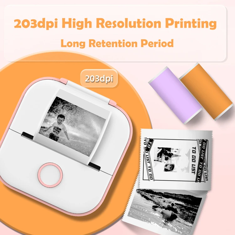 Аксессуары для портативных фотопринтеров phomemo T02 203 точек/дюйм 53 мм печати наклеек беспроводной бескраскового Мини