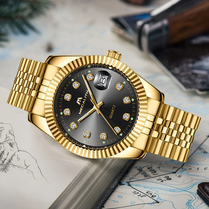  Relogio Masculino Magelith Analog Fashion Design Gold Customizable Brand Logo Copy Men Quartz