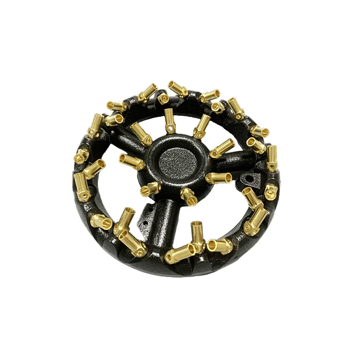 Bottom intake 32 nozzles Cast Iron Brass Nozzle Cooking Jet Burner Multi-cooker Cooktop Cast Iron Propane Burner parts