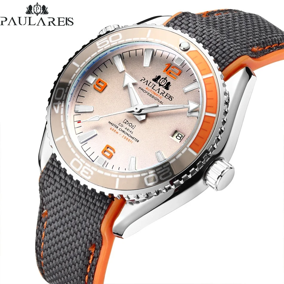 PAULAREIS Luxury Waterproof Automatic Watches Men Wrist Sports Luminous Date Mechanical Wristwatches