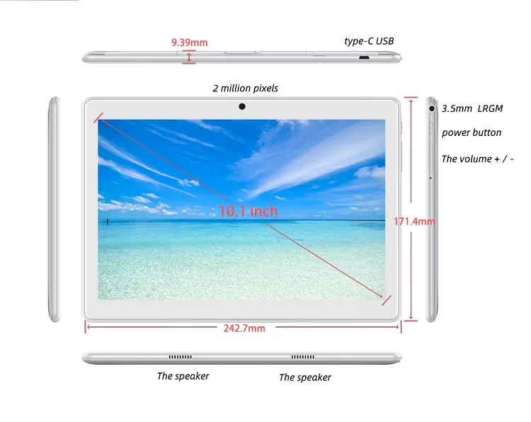 Cheapest High Quality 10.1 Inch 2+32GB SC9863 4g android tablet Octa Core Dual Sim GPS 4G Wifi Tablet Pc