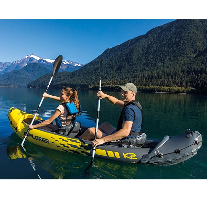  Каяк Intex Explorer k2 надувные гребные лодки 10 футов 2 человека тандемное каноэ каяк надувная лодка для