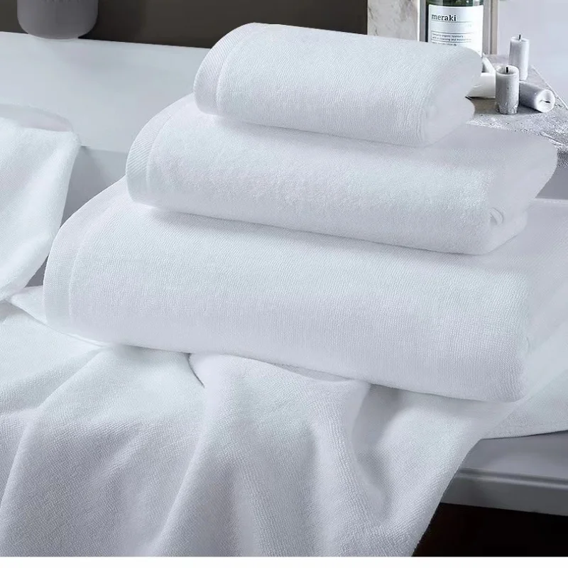 Hotel Linen Custom Terry White Cotton Plain Woven Bath Towel Hand Towel