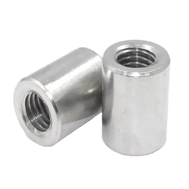 Free Sample Custom Stainless Steel M3-M12 Thickened Long Cylindrical Nut Round Coupling Nuts