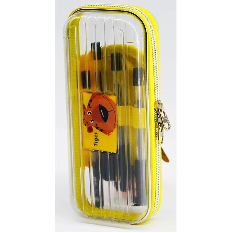 
Double Zip Office School Large-capacity Creative Transparent Pencil Case Bag 