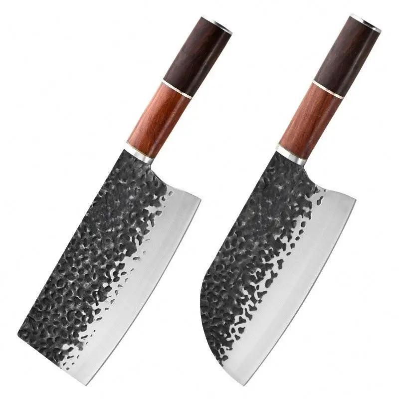 Factory old-fashioned kitchen knife 9 Chromium 18 composite steel kitchen knife hammer forging slicing knife household