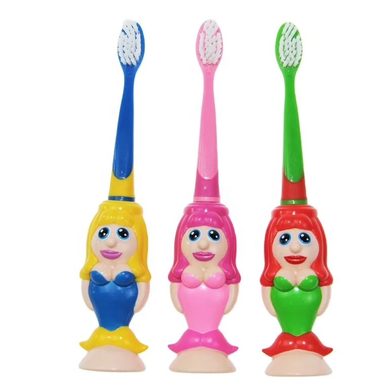 Kid Oral Care colorful 3d toothbrush foldable soft white bristle gentle cleaning premium child teeth brush OEM packing