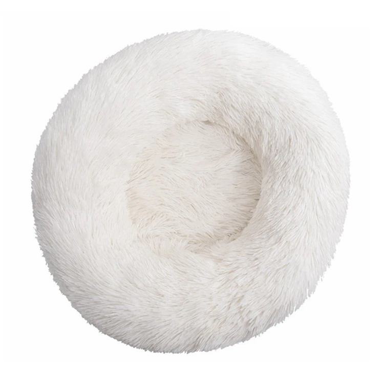 
New design soft plush quick detachable pet cushion round dog bed 