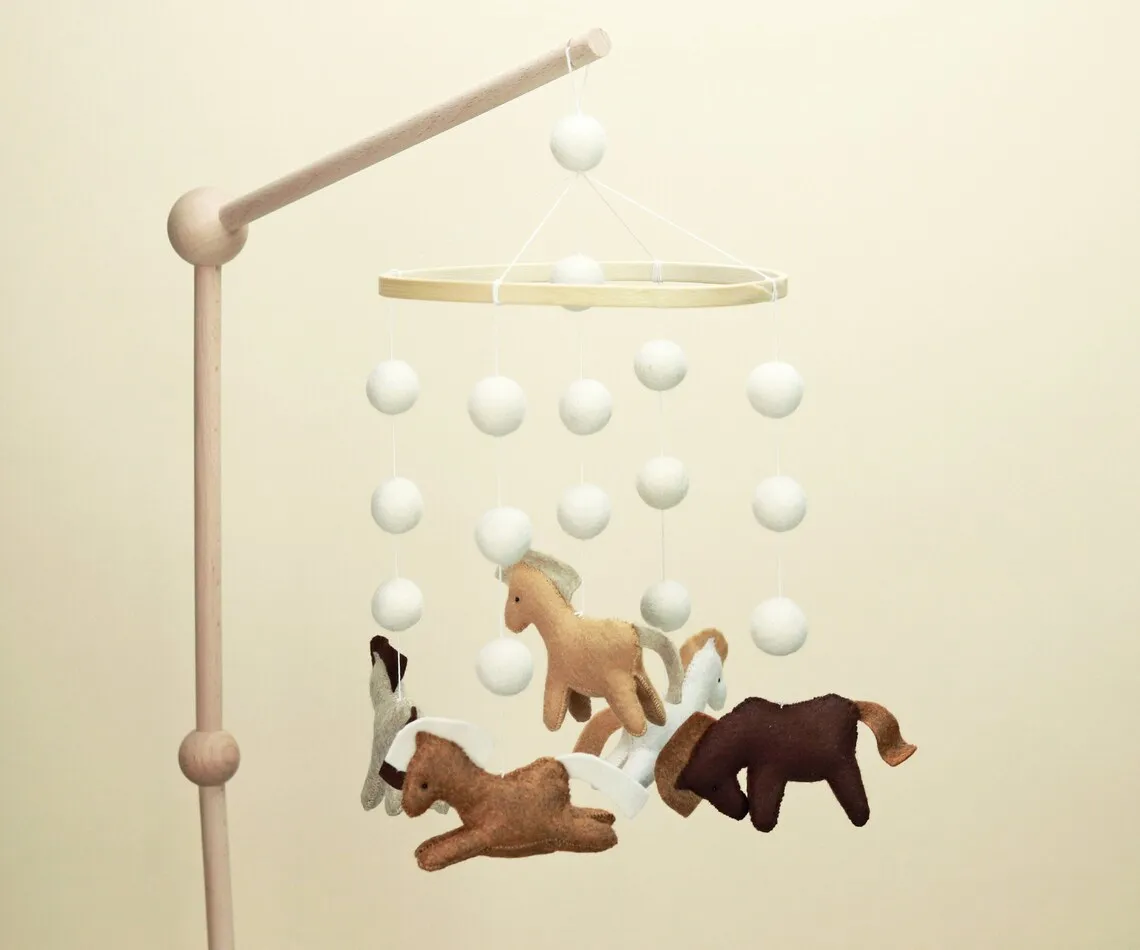 Western Nursery Decor Cowboy Baby Crib Mobile Southern Charm Country Boy Girl Farm Life Horses Mobile