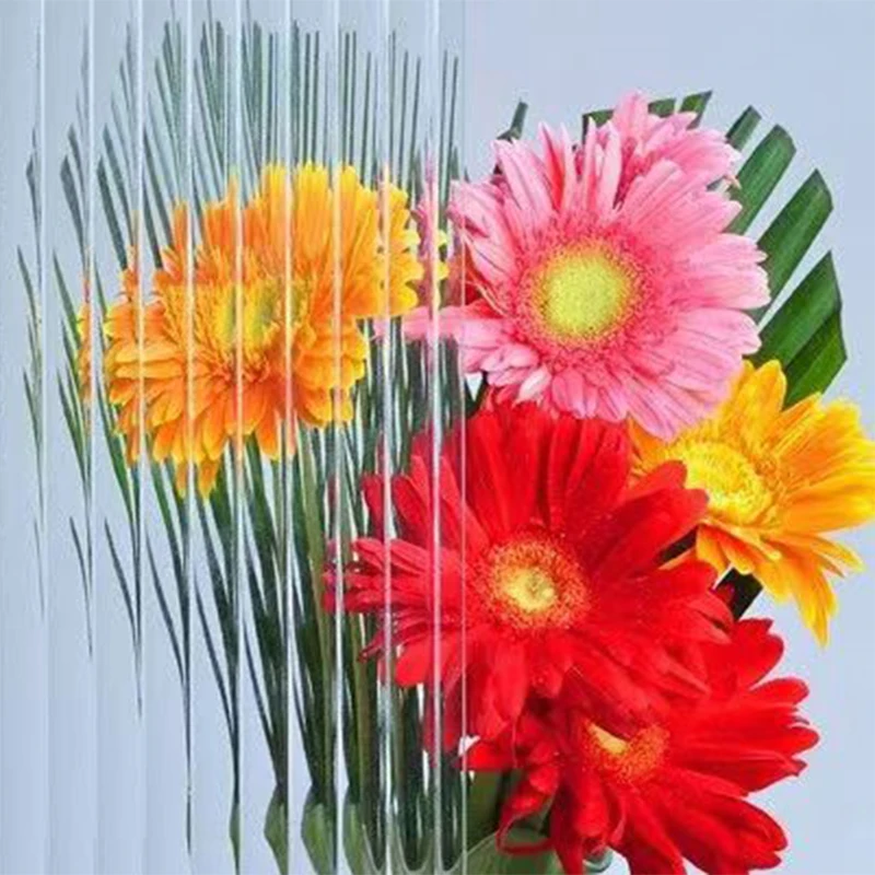 deep-etched color bronze diamond glacier extra clear ceramic frit 5mm pinhead 4mm flute pattern glass