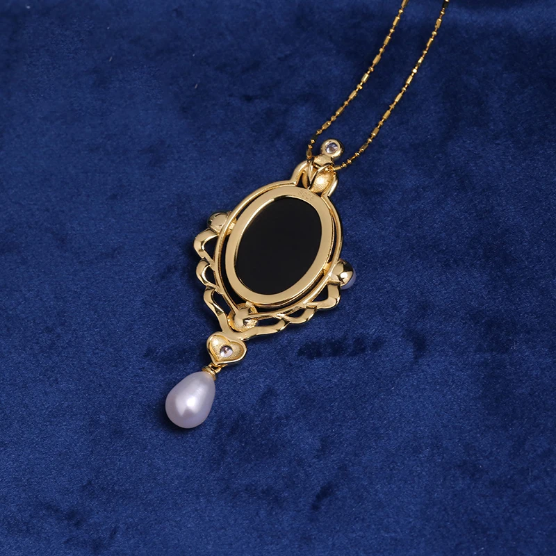 Romantic Design 925 Sterling Silver Cameo Jewelry with Zircon and  Pearl For Women Girls Memorial Gifts