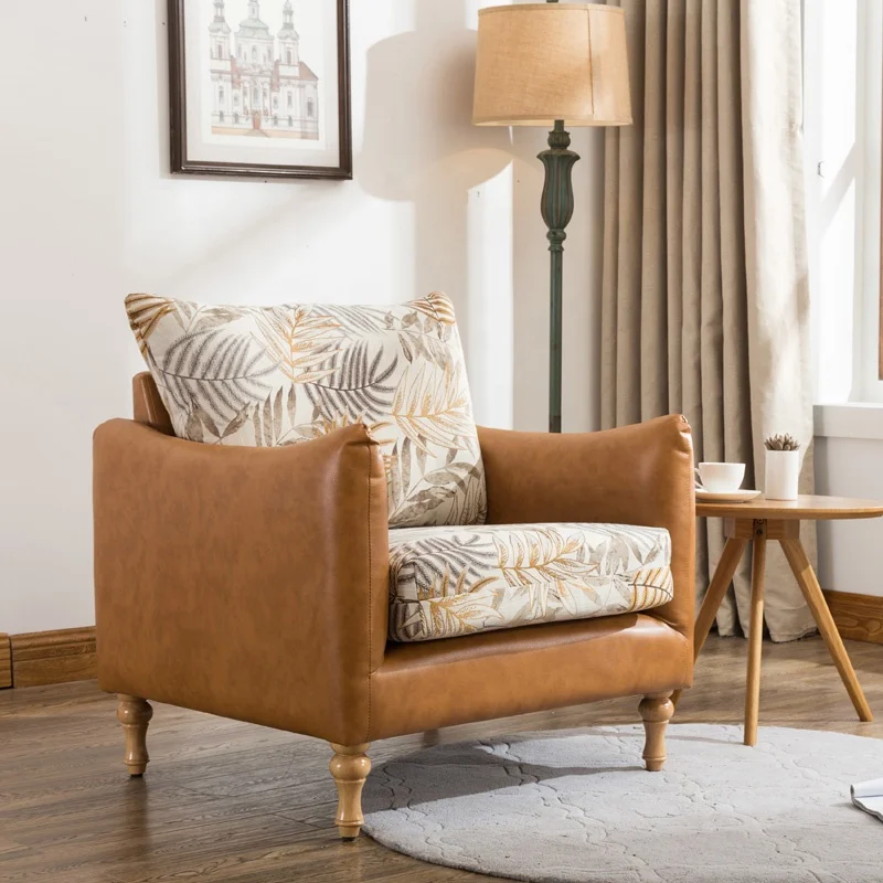 
Modern American Style Fabric Upholstered Armchair for Living Room 